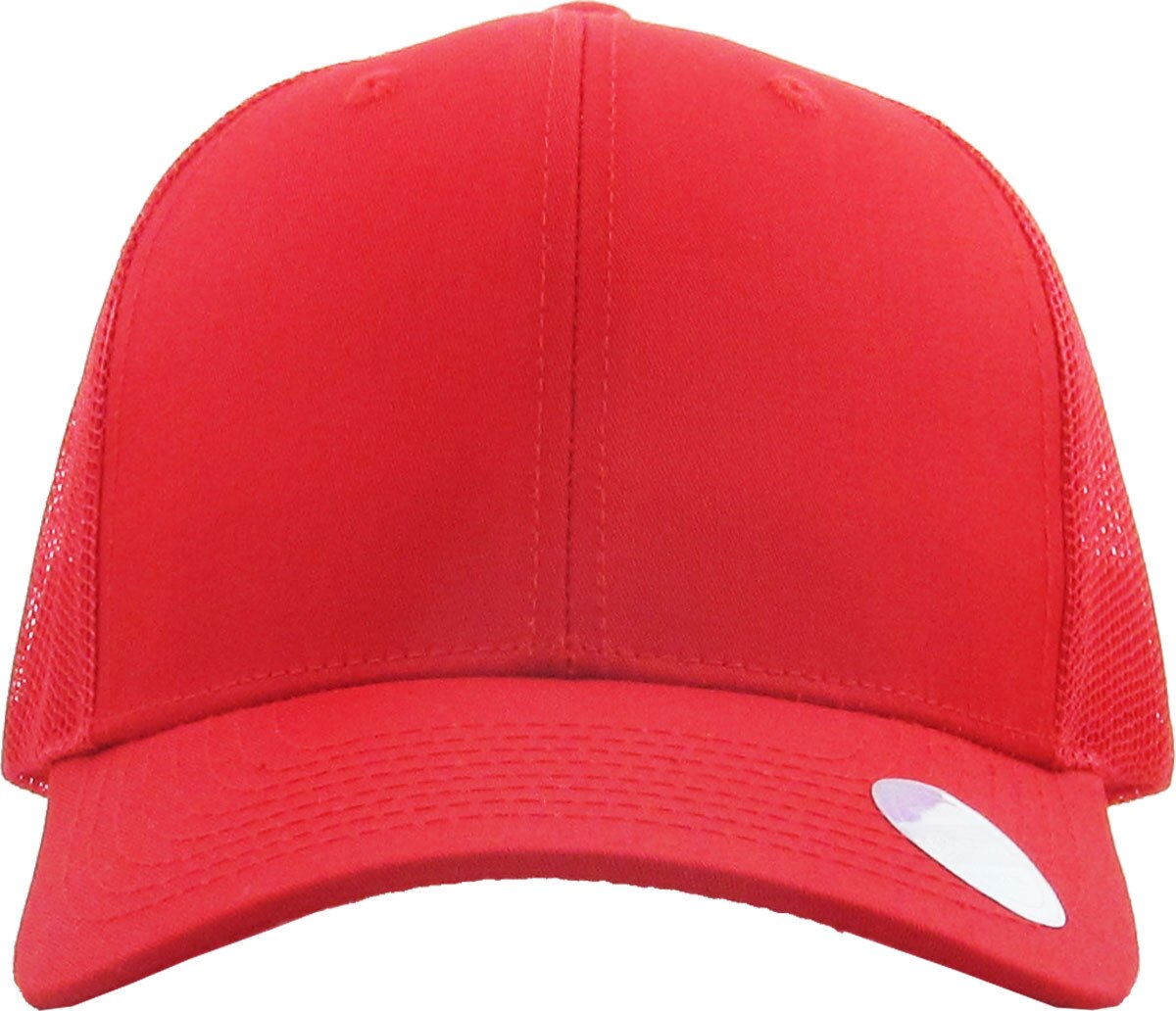Red Classic 6 Panel Trucker Mesh Snapback Front View